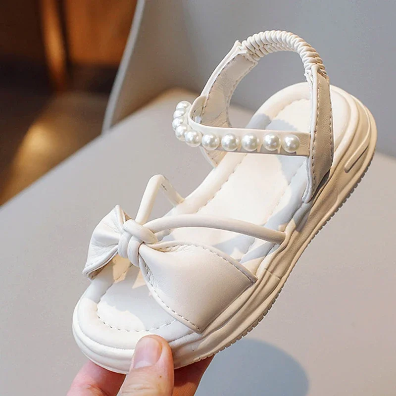 New Childrens Shoes Pearl Rhinestones Shining Spring Kids Princess Shoes Girls Sandals for Party Wedding Shoes Size 26-36