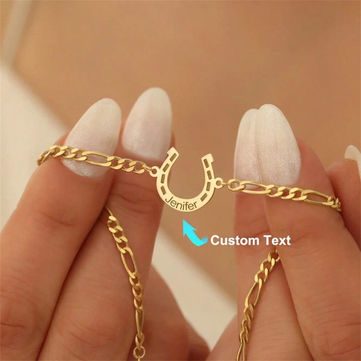 

Customized Name Horseshoe Bracelets For Women Stainless Steel Personalized Name Bracelet Gold Color Femme Waterproof Jewelry