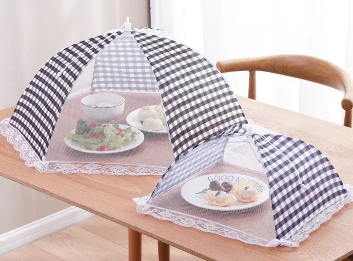 1PC Portable Umbrella Style Food Cover Anti Mosquito Meal Cover Lace Table  Using Food Cover Kitchen Gadgets Cooking Tools Lunch