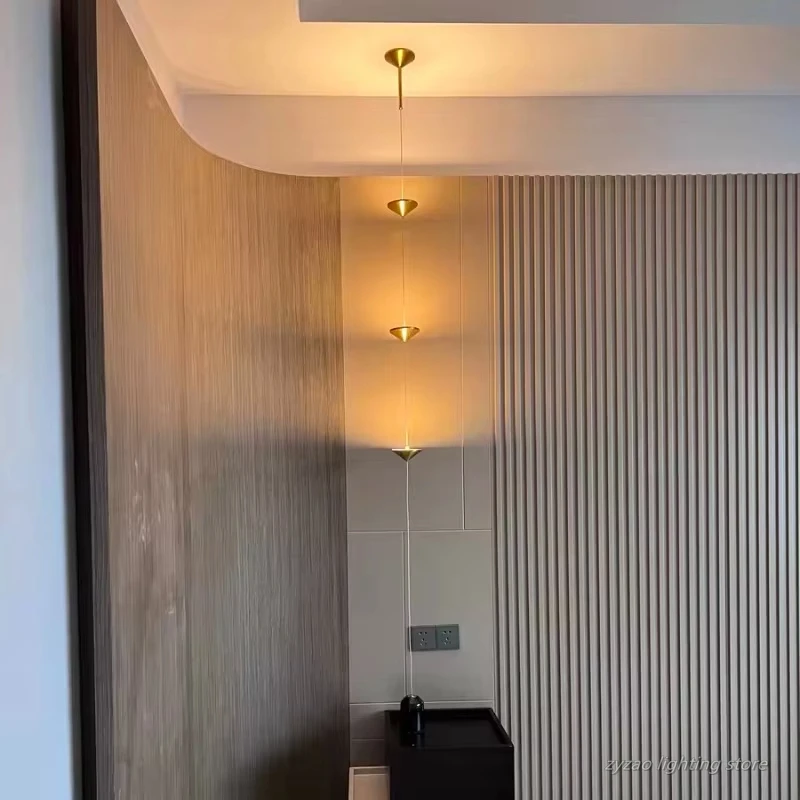 

Modern Living Room Hallway Wall Floor Lamp Cone Desigh Art Decorative Iron Hanging Cable Floor Lamp For Bedroom Indoor LED Lamp