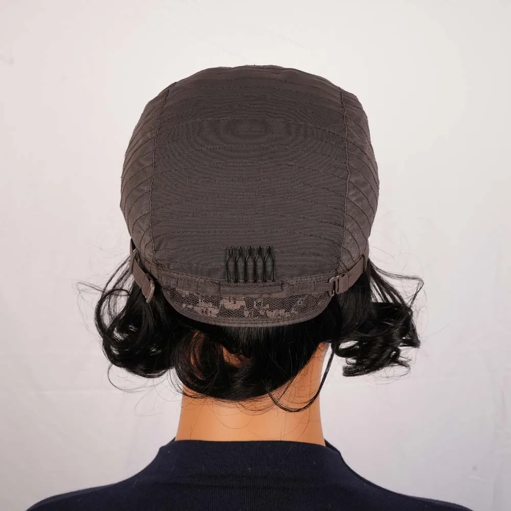 عابث قطع الباروكات للنساء السود البرازيلي نطاط 4x4 الدانتيل ريمي الشعر البشري قصيرة الطبقات الباروكات مع اللون الأسود الطبيعي للاستخدام اليومي #6