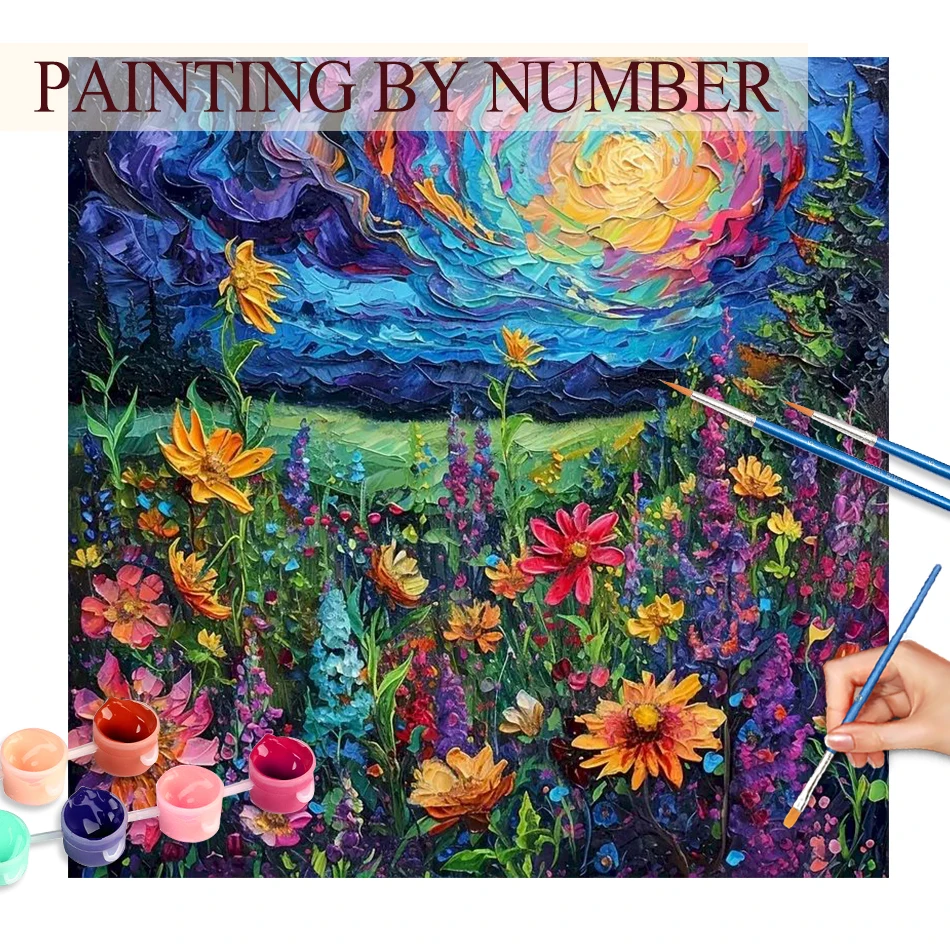 

GATYZTORY Paint By Number Landscape Hand Painted Painting DIY Coloring By Numbers Flowers Kits Art Drawing On Canvas Home Decor