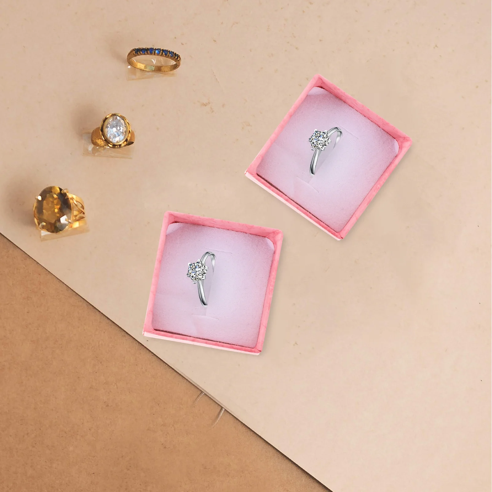 24 قطعة من صناديق المجوهرات الأنيقة باللون الوردي للأقراط والقلائد والأساور والبناء الصلب وديكورات حفلات الحلوى وصناديق المجوهرات