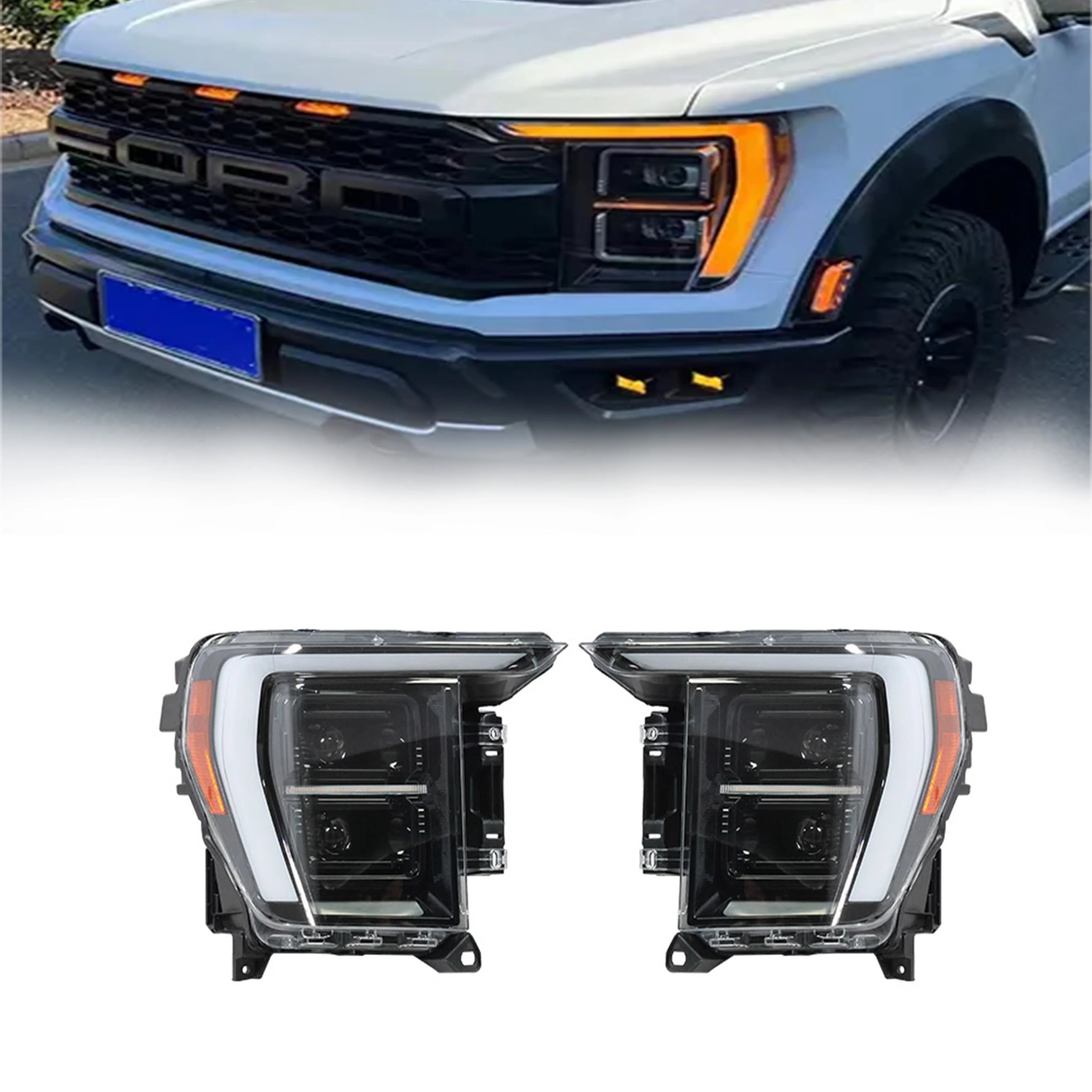 

New Design led Headlight FOR FORD F150 RAPTOR LED front HeadLamp F-150