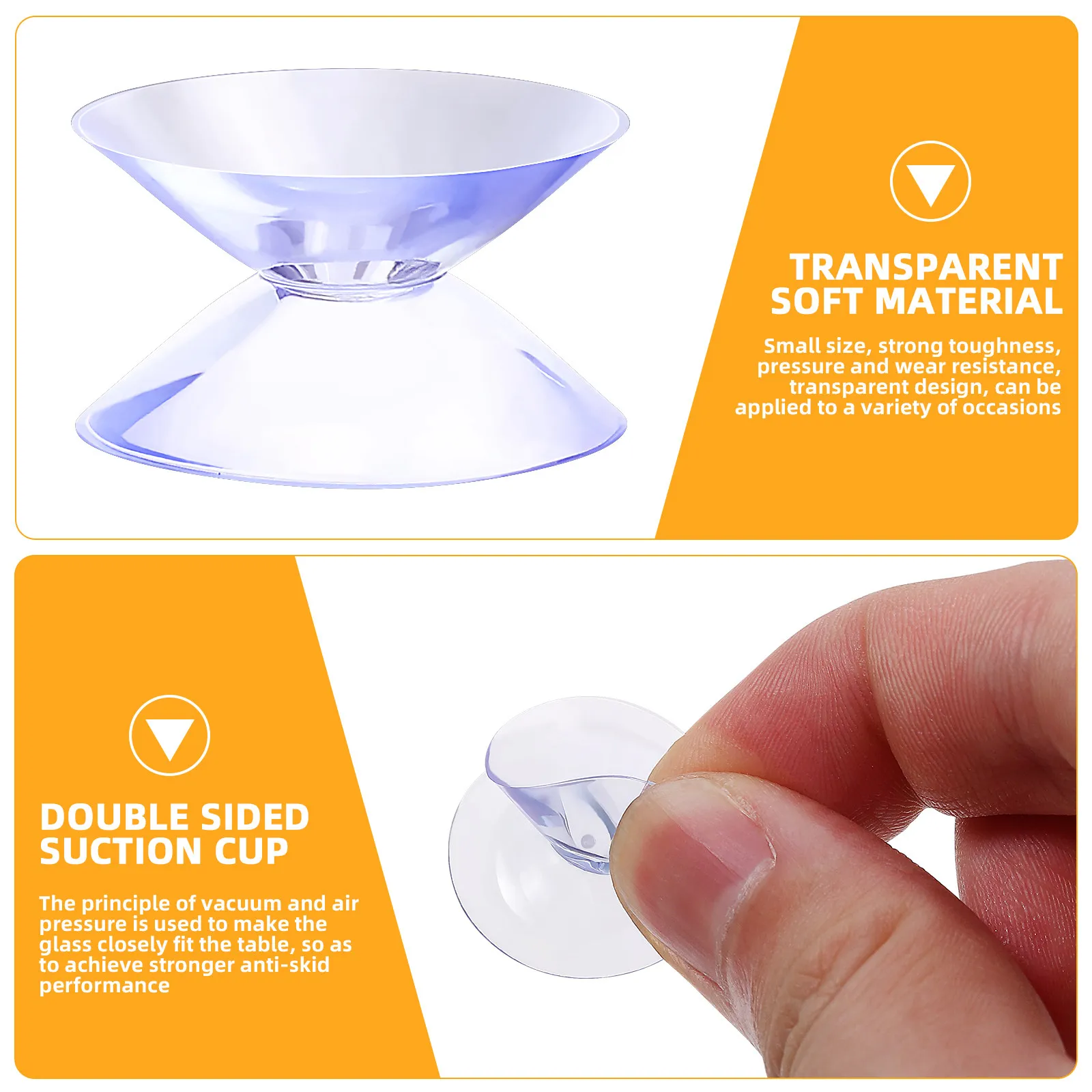 12Pcs Anti-Slip Pads Double Sided Suction Cups Clear Silicone Spacer for Glass Table Tops Non-Slip Furniture Protectors