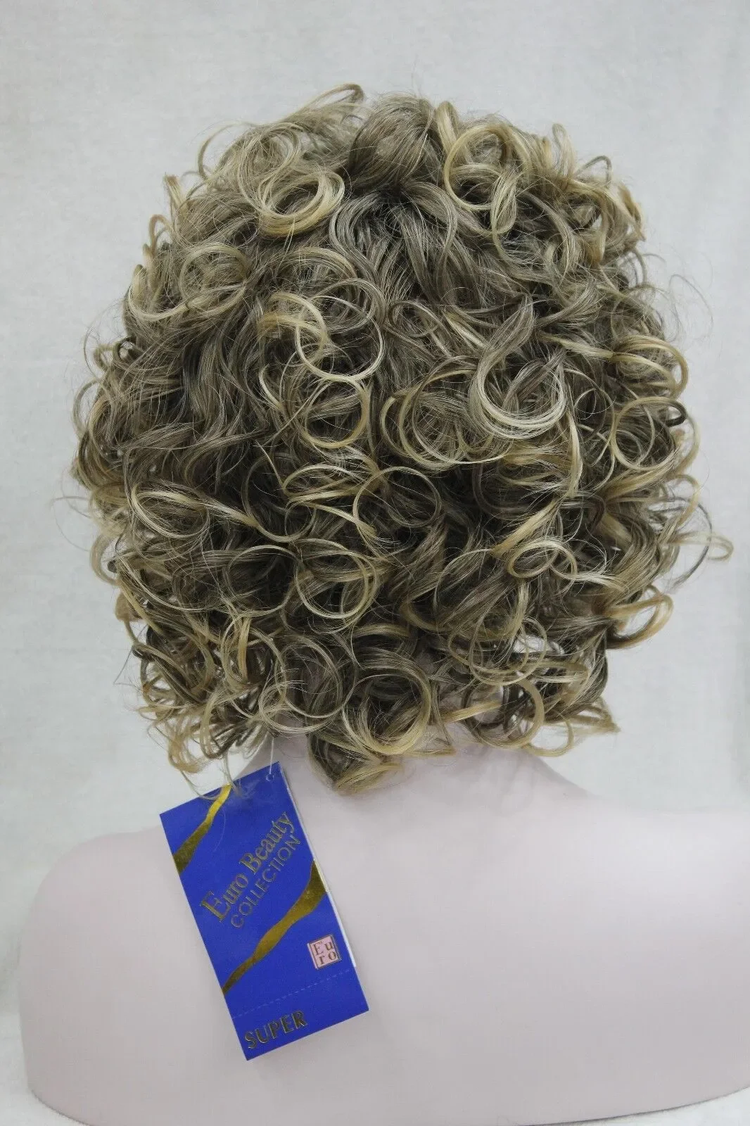 Cosplay Short Brown Mix With Golded Blonde Tip Curly Women's Synthetic Hair Wig