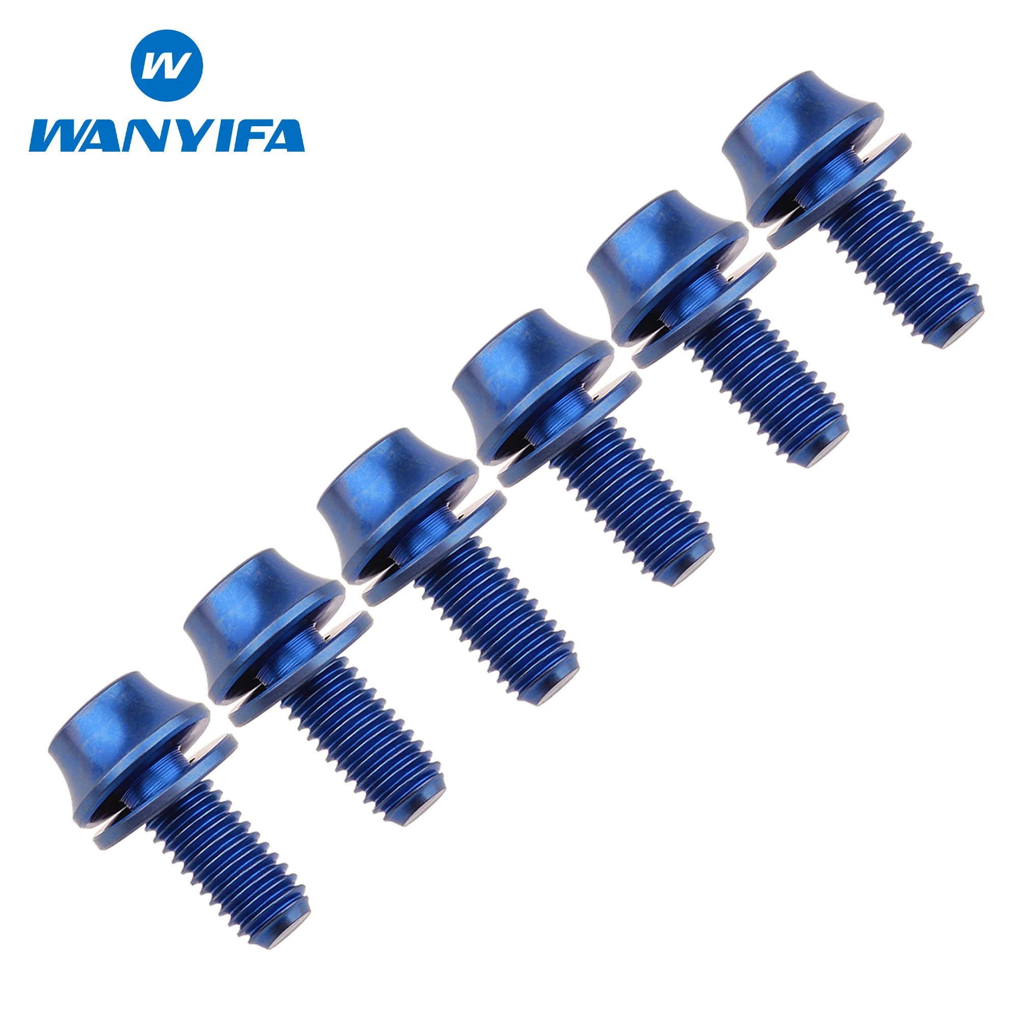 Wanyifa 6pcs Titanium Bolt M5x12mm Bike Bottle Holder Hex Screws Bicycle Water Bottle Cage Bolt With Washer