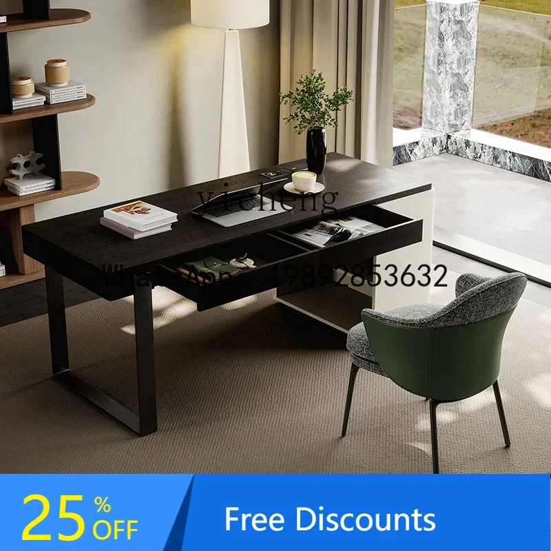 minimalist desk home bedroom study desk light luxury modern advanced sense solid wood computer desk