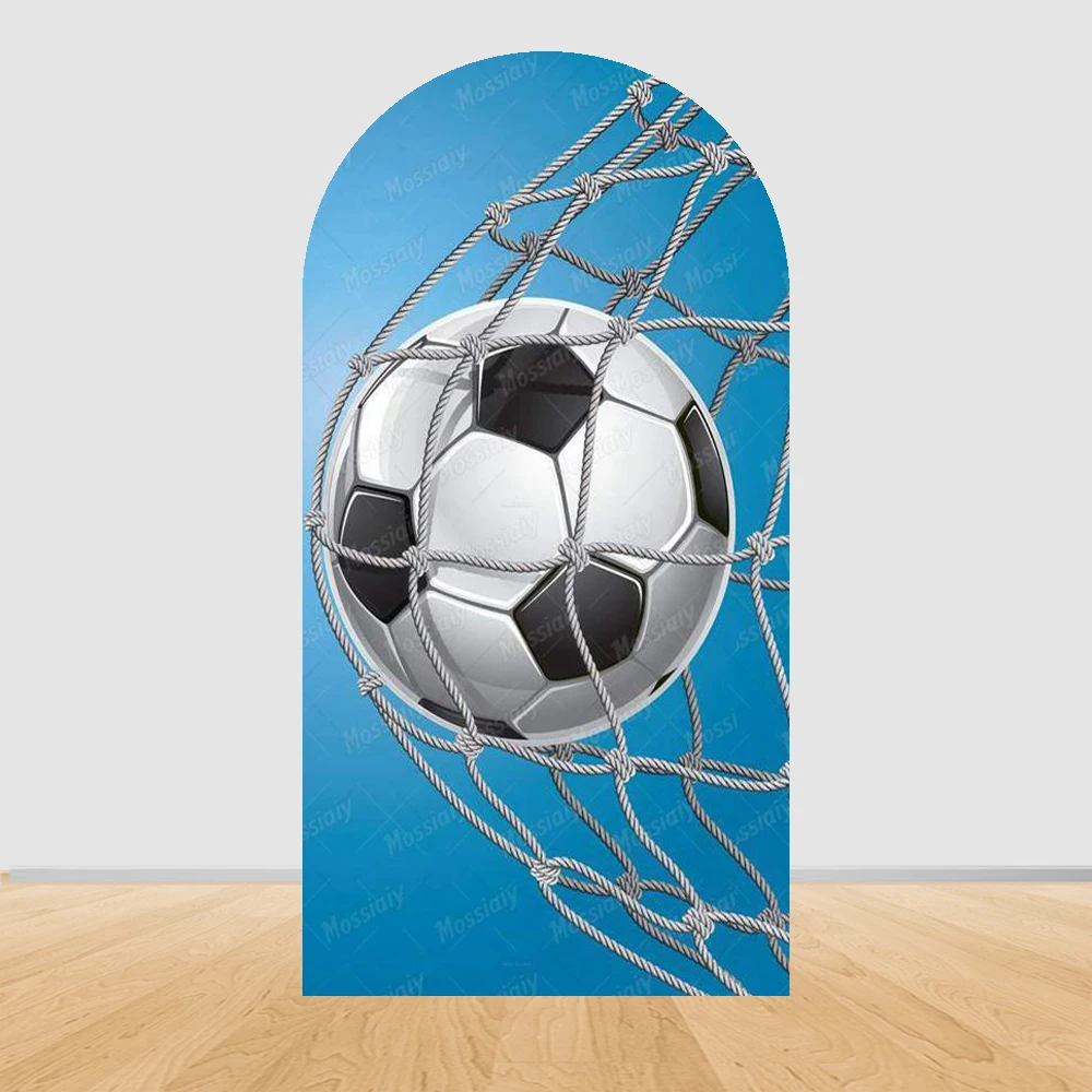 Football Birthday Arch Backdrop Cover Stripes Checker Grid Kids Boy Baby Shower Soccer Party Decor Portrait Photo Background - view 2