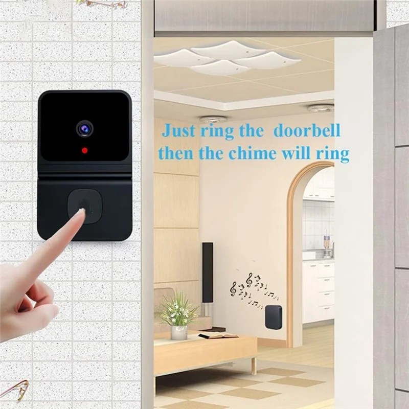 Timbre de puerta con vídeo inteligente, timbre de puerta inalámbrico con WiFi, cámara de seguridad inteligente, detección de movimiento PIR