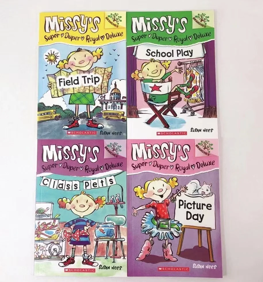 4Pieces Missy's English Books Children's Literature English Picture Novel Story Book 13x19cm 72Sheets Bridge English Storybook