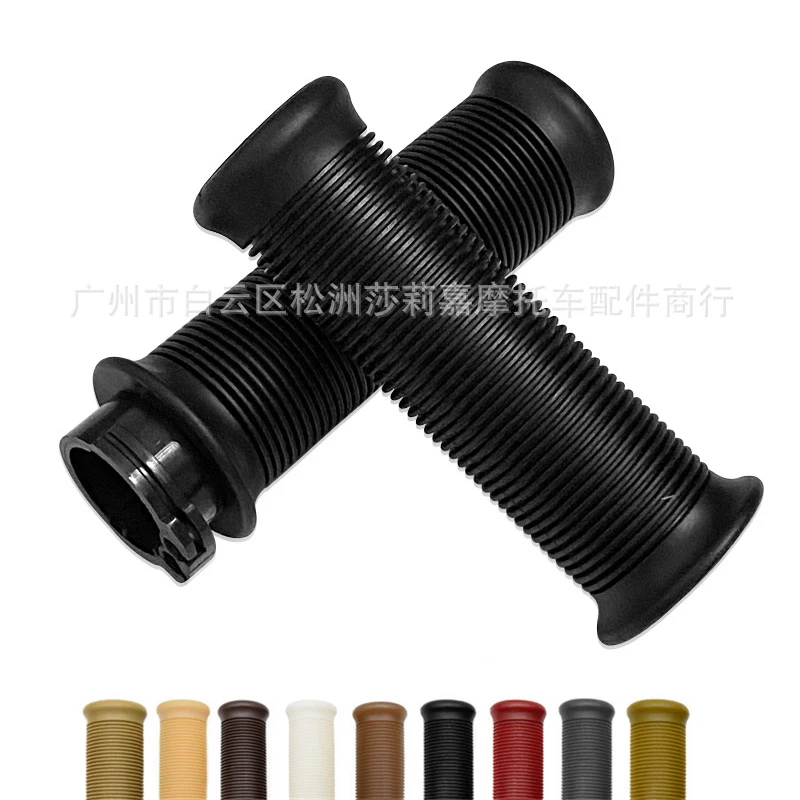 Cafe Race Motorcycle Grips Retro Rubber Handle Bar Non Slip Unviersal Vintage Motorbike Grip 25MM 22MM 7/8