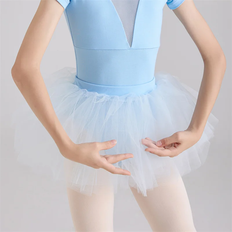 Hot Sale 4 Layers Kids Girls Children Training Wear Dance Tulle Skirt Yellow Pink White Ballet Tutu Skirt