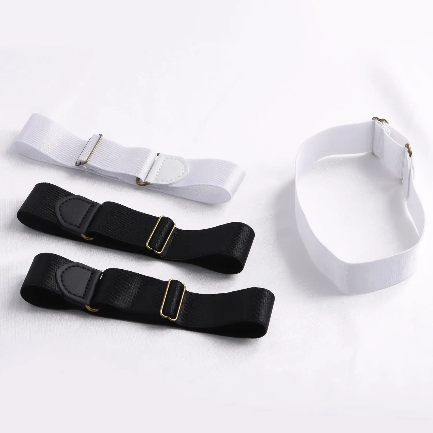 1 Pasang Penahan Lengan Elastis untuk Pria dan Wanita, Penahan Lengan Kemeja, Fashionable, Dapat Disesuaikan, Anti-Selip, Manset Lengan