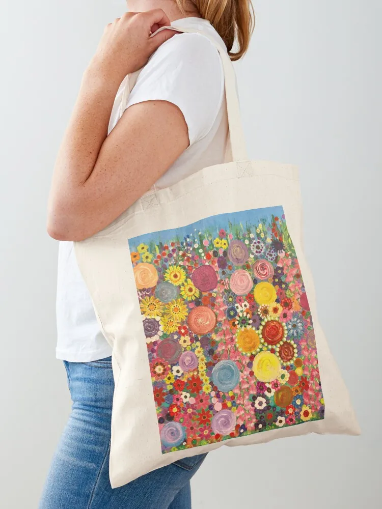 

Flower Pop Tote Bag female bag shopping bags foldable hand bag tote bags aesthetic