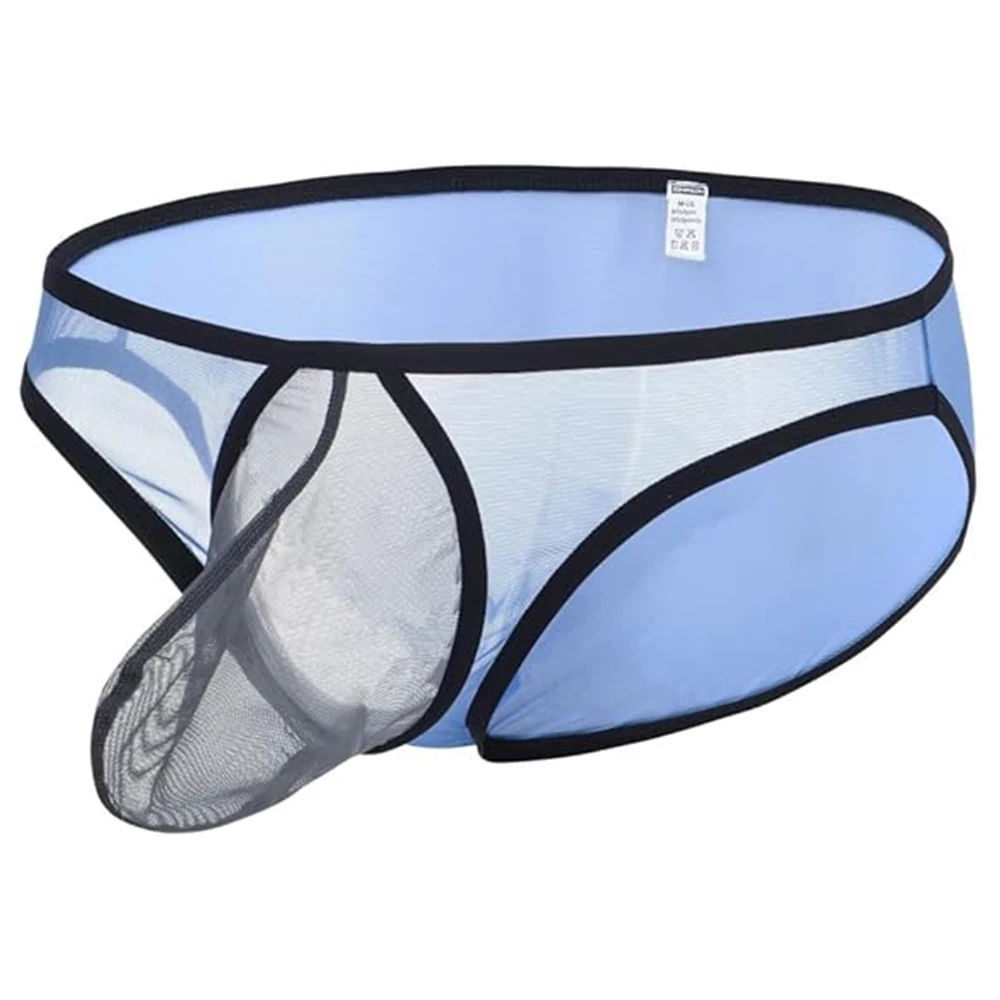 ZONBAILON Mens Mesh Sexy Sheer See Through Boxer Briefs Bulge Enhancing Pouch Trunks Underwear For Men