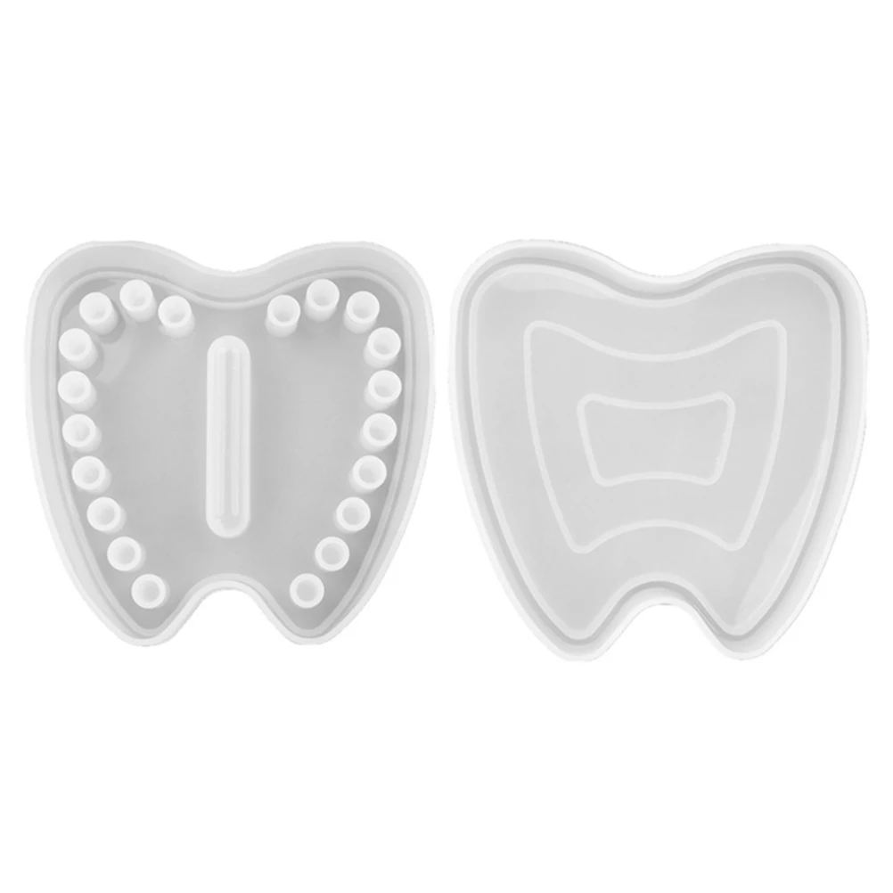 

Silicone Baby Tooth Box Mold Gel DIY Craft Gifts Teeth Storage Reusable Flexible Transparent Sculpture Making
