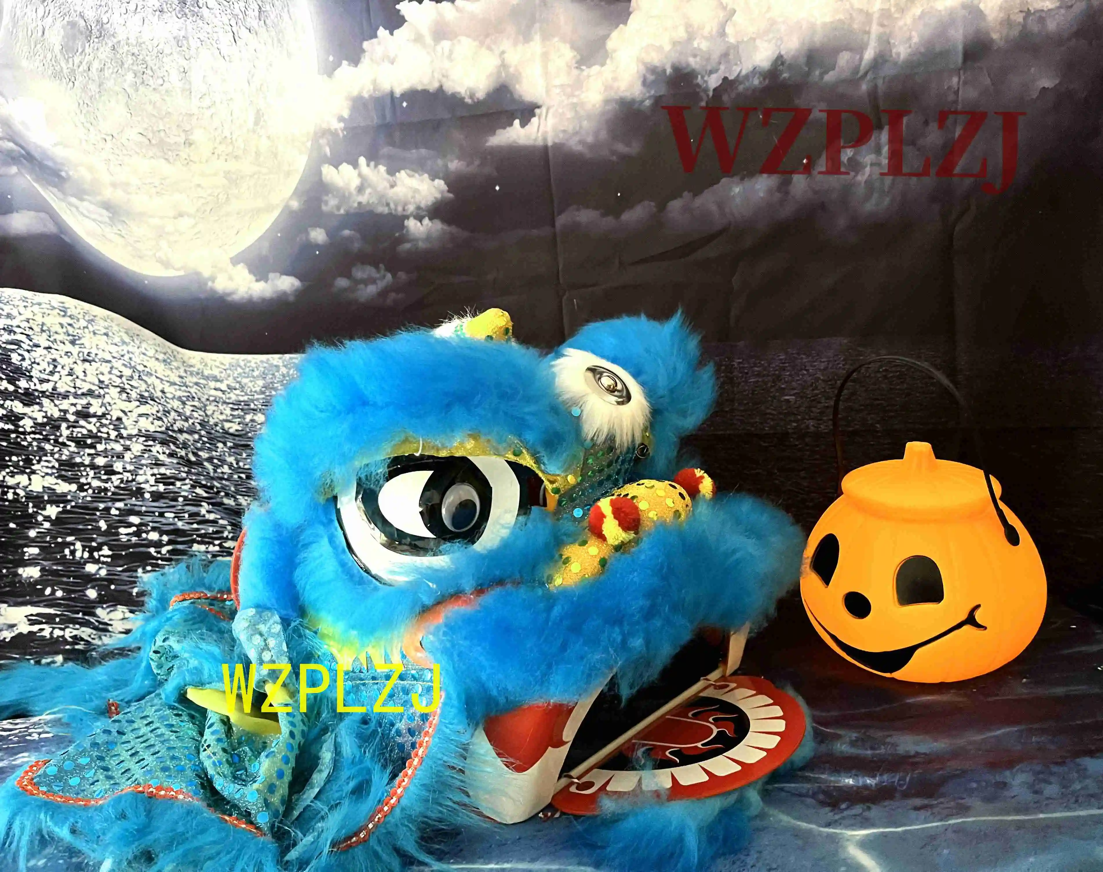 Halloween Royal 12 inch Lion Dance Costume Pumpkin Lantern Candy box 3-5 Age Child  Party Performance Sport Outdoor Stage  Event