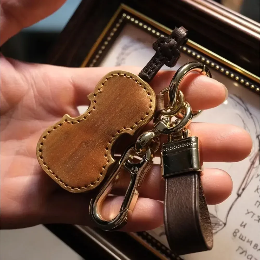 

Crafted Leather Violin & Cello Keychain,musical Instrument Keychain, Miniature Music Violin Pendant Keyring for Music Lover