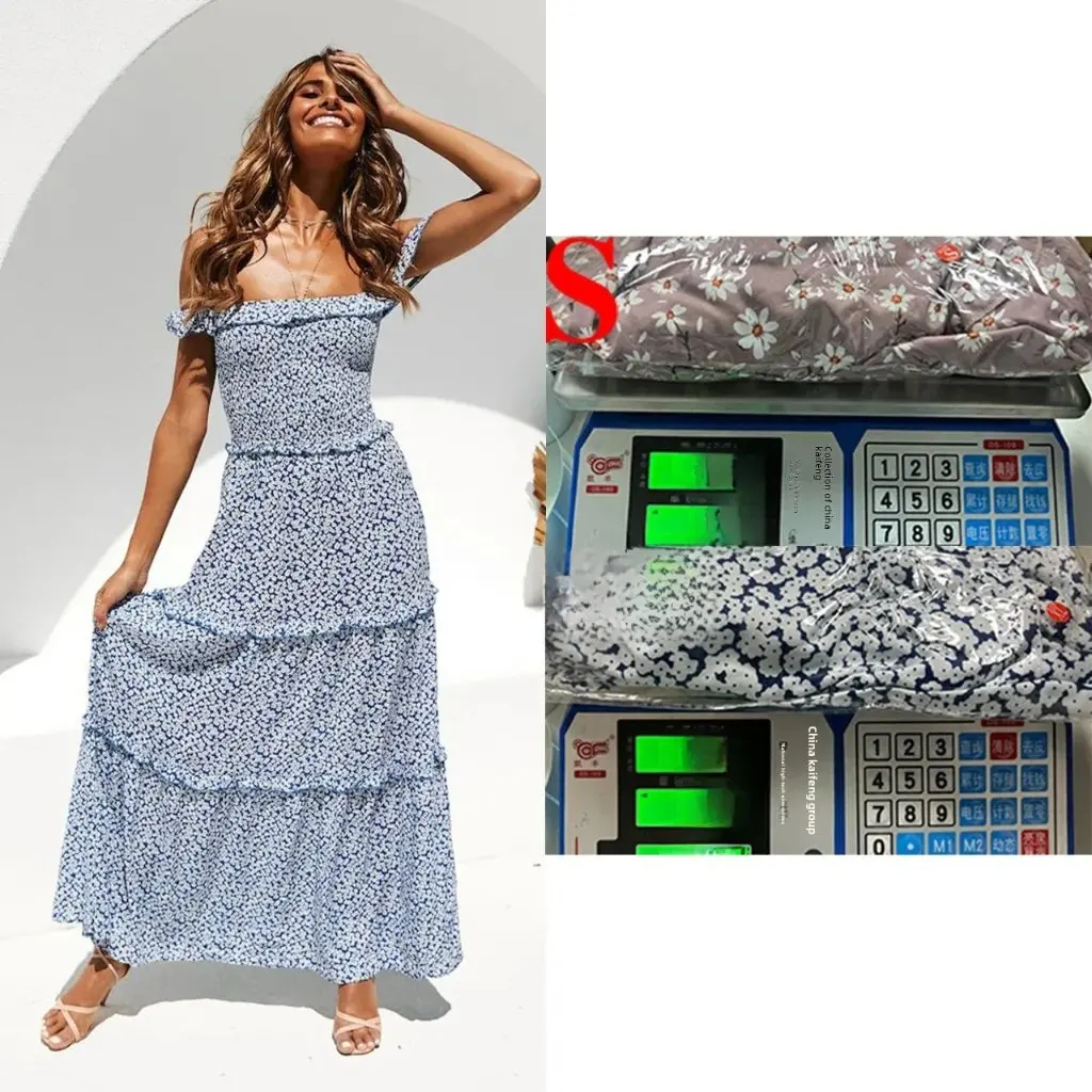 เดรสผ้าพิมพ์ลายดอกไม้เล็กๆ สไตล์สดใสหวานๆ สำหรับผู้หญิง ชุดมินิเดรสลำลอง