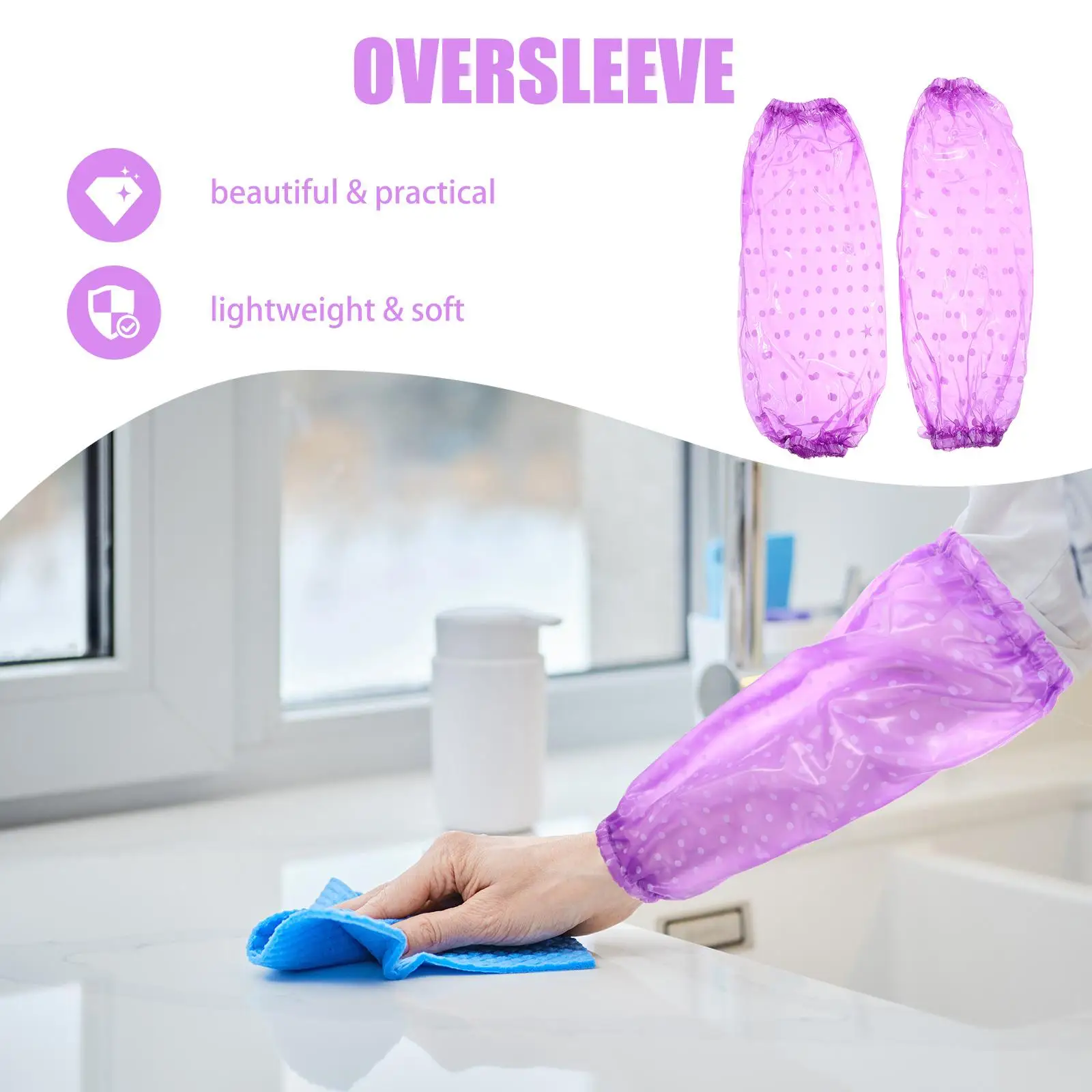 Housse de protection de bras imperméable pour femmes, 6 paires, manchette, nettoyage de cuisine, résistant à l'huile, durabilité, taille pratique