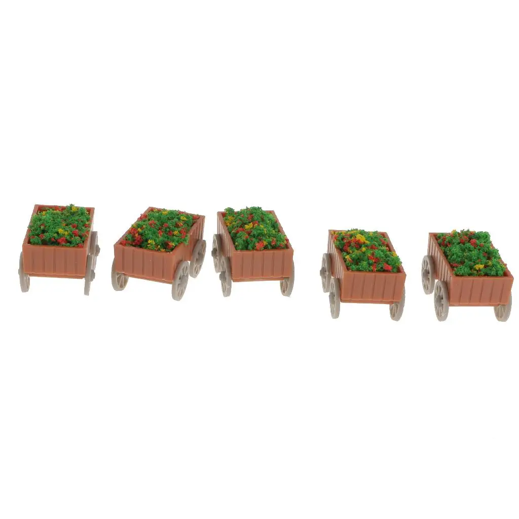 5Pcs Model Rectangle Flowerbed Railway Border Parterre 1:50 O