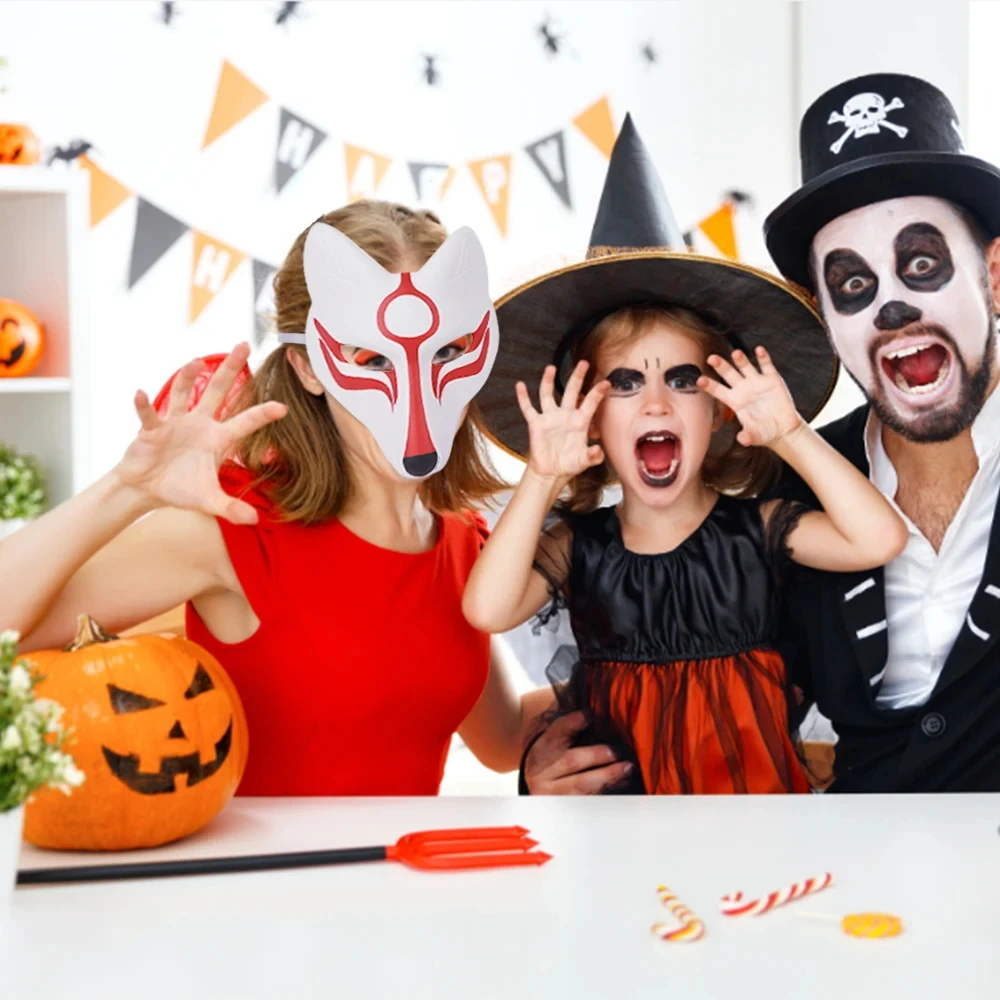 إكسسوار أزياء الهالوين قناع الثعلب التأثيري قناع تنكري قناع الهالوين ذاتي الصنع قناع مرسوم يدويًا لأزياء الأحداث ذات الطابع الثعلب