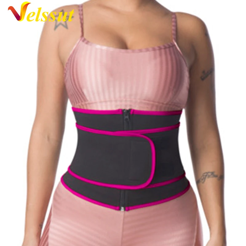 

Velssut Zipper Waist Trainer Body Shapers Gym Fitness Belt Neoprene Women Sweat Weight Loss Strap Sauna Cinchers Slimming Corset