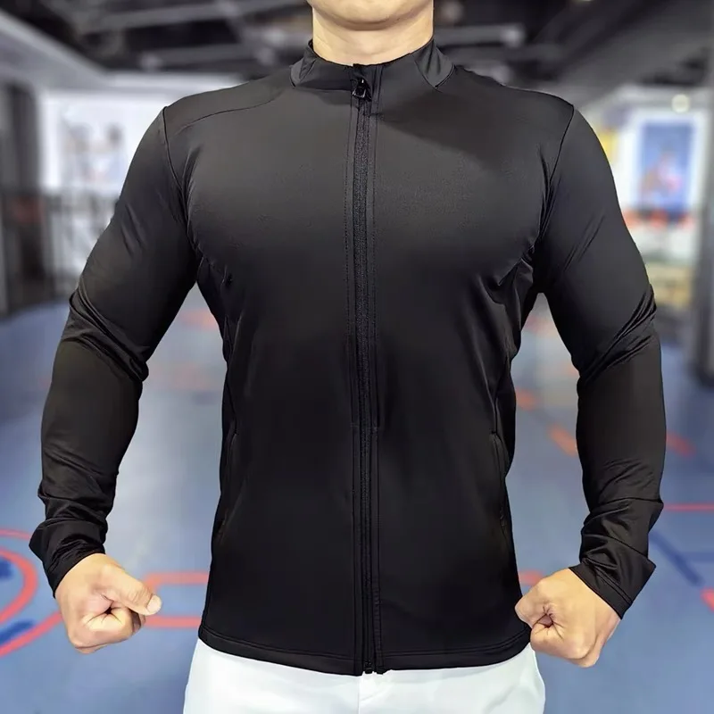 Winter Men spandex soft Waterproof Running Jackets Fitness Gym climbing hiking outdoor Sports Training Sportswear Clothing