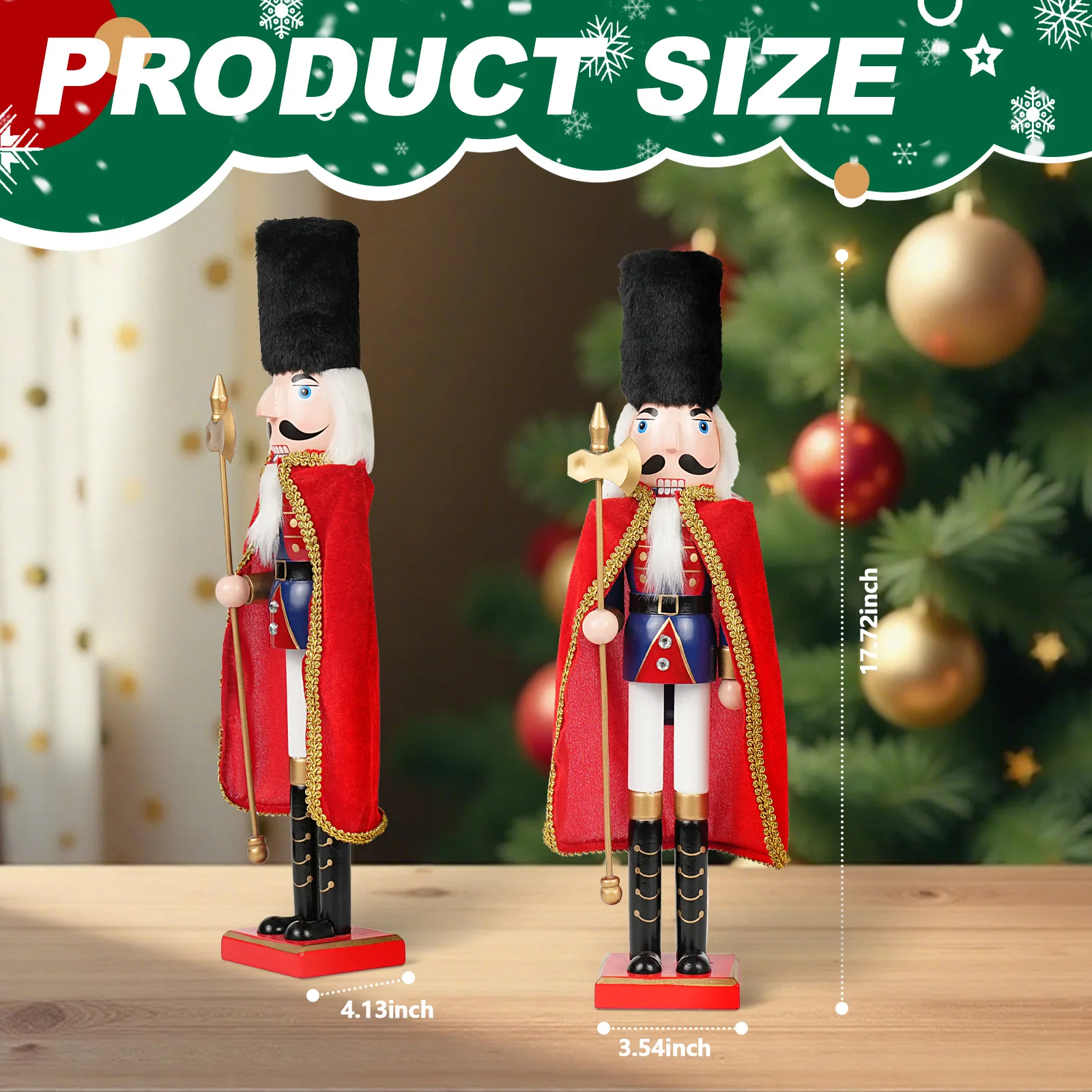 

Handmade Nutcracker Soldier 2025 Christmas Desktop Decoration & Holiday Centerpiece