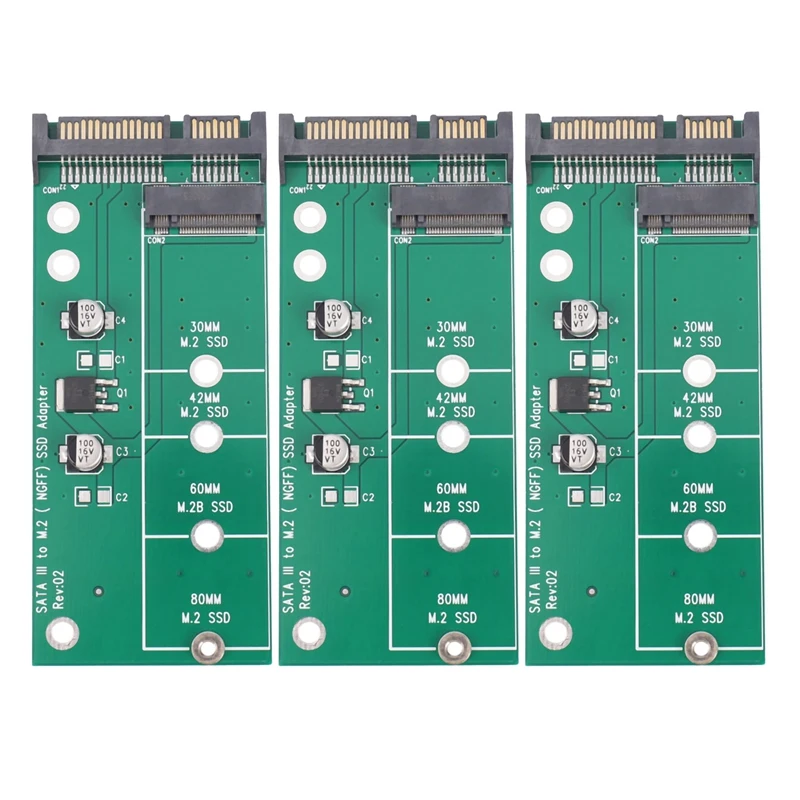 

3X Ngff ( M2 ) Ssd To 2.5 Inch Sata Adapter M.2 Ngff Ssd To Sata3 Convert Card For 30/42/60/80Mm M.2 Ssd Hard Drive