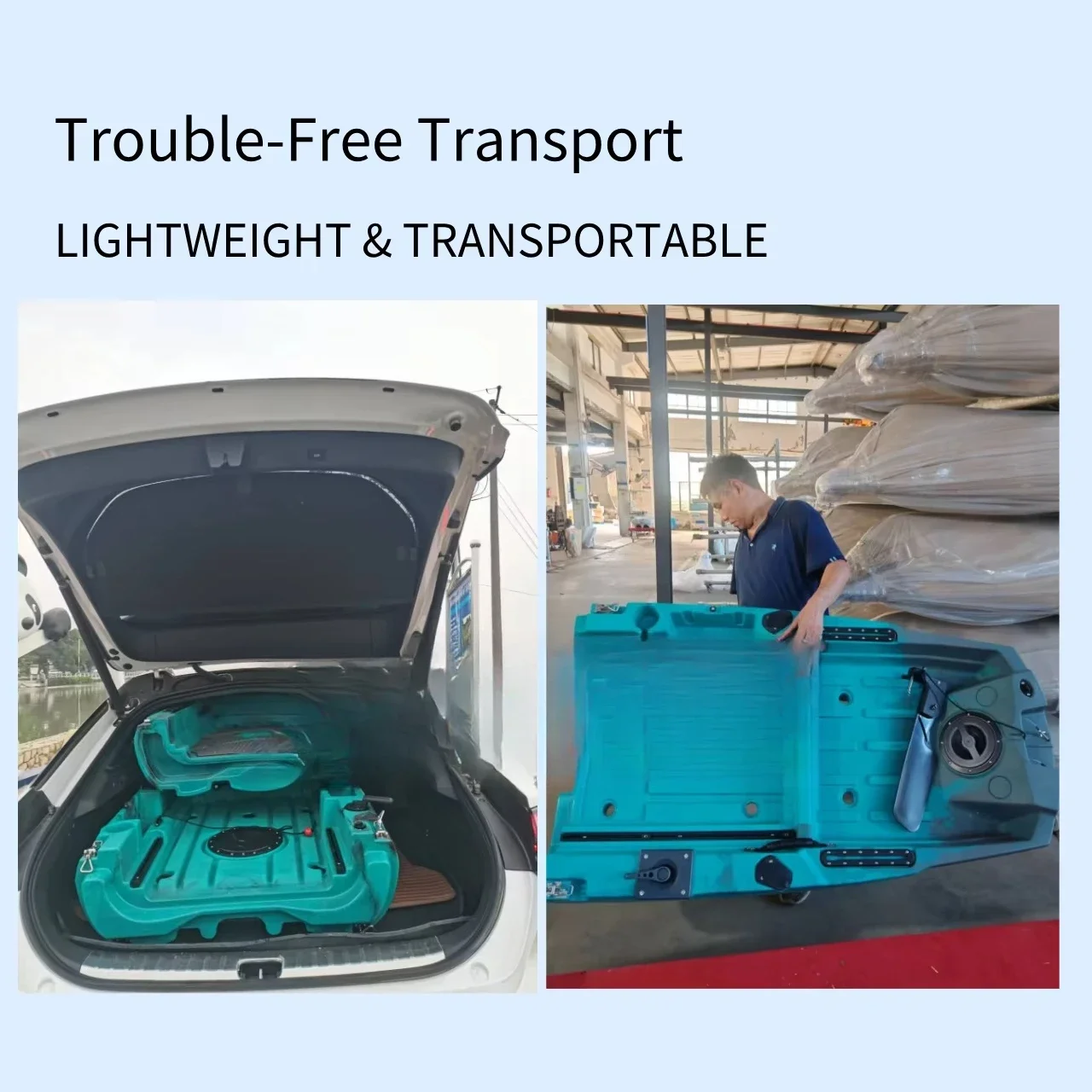 Motorized Kayak ,pedal Fishing Kayak  ,Modular Kayak,  Lightweight  Stable & Portable, Ideal Space-Saving Design for Travel