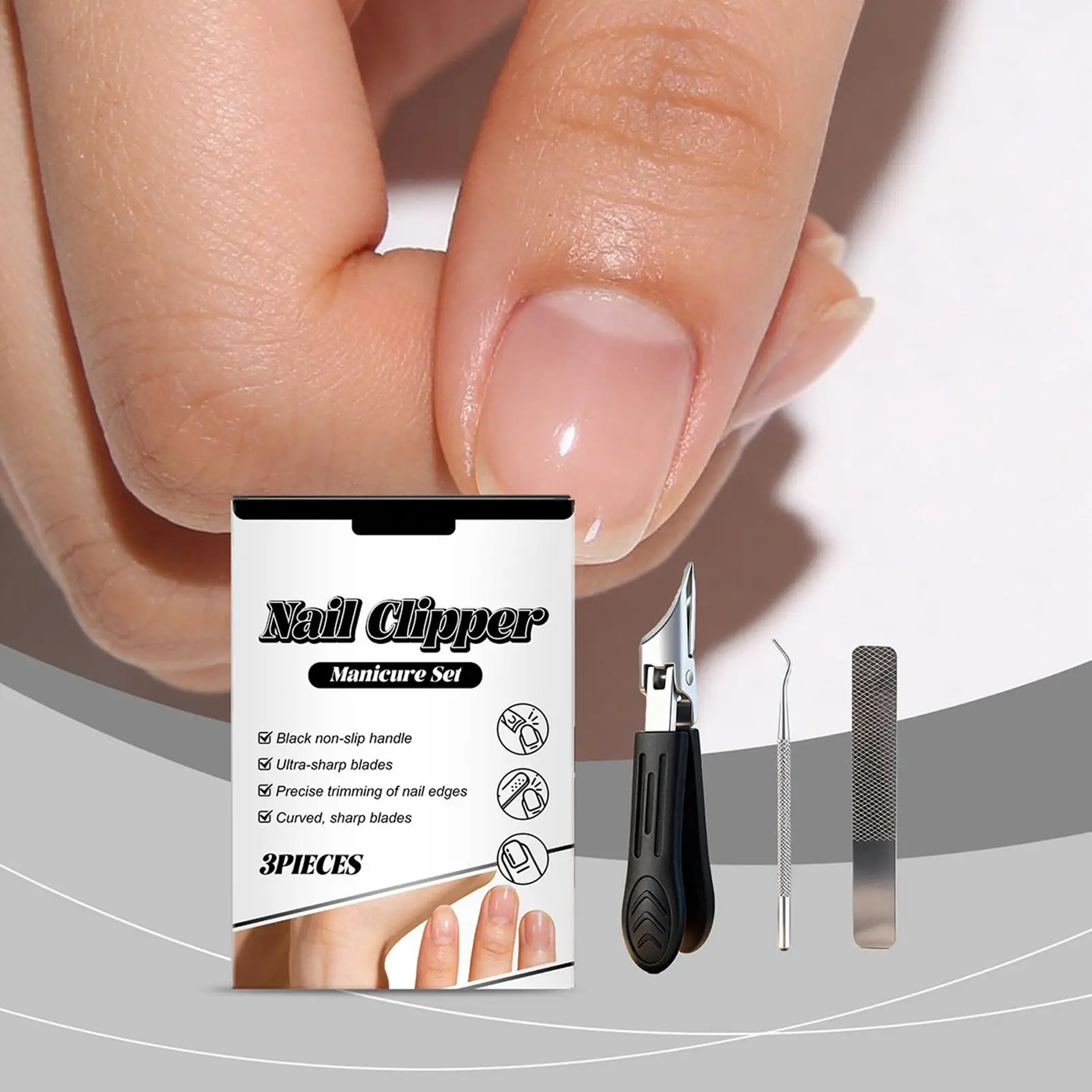 

Wide Opening Anti-splash Nail Trimmer Angled Nail Clippers Ingrown Toenail Clippers for Seniors Adults Manicure Pedicure Home