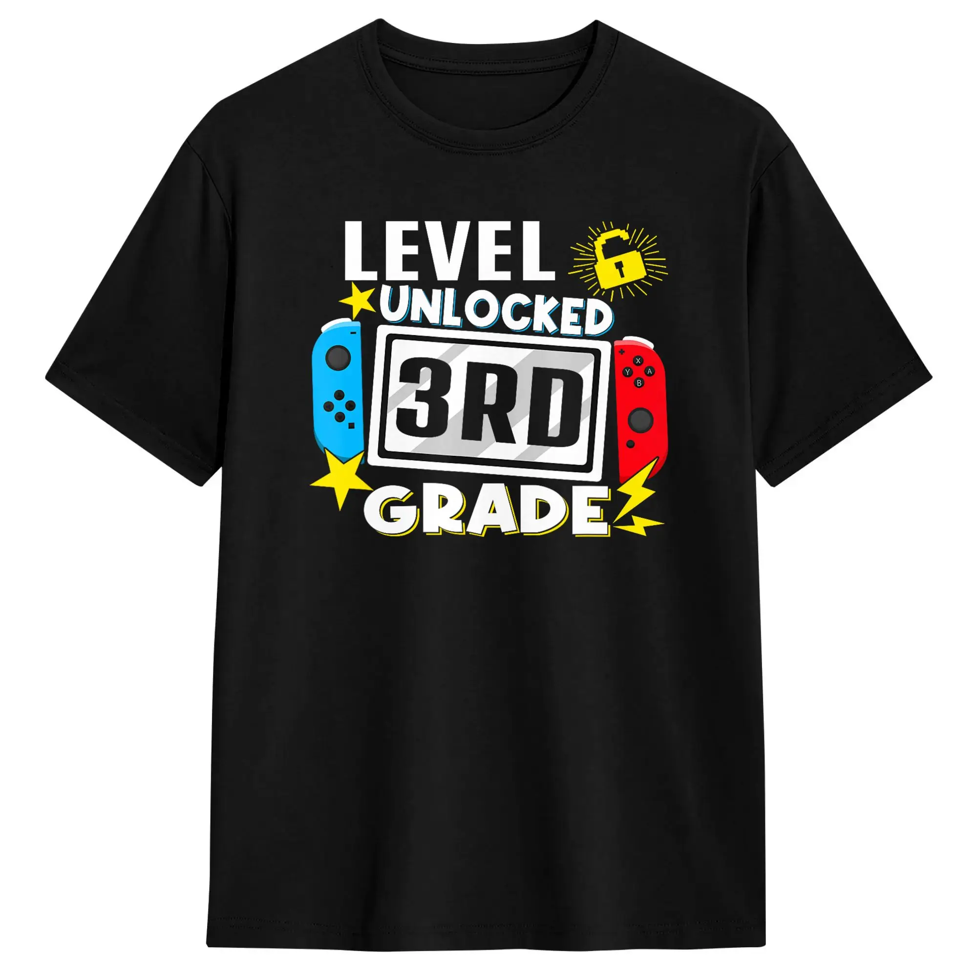 First Day Of Rd Grade Level Unlocked Game Back To School T Shirt Summer  Cotton T-Shirts For Men Tee Shirt Short Sleeve Clothing