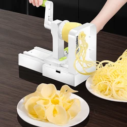 Vegetable Spiralizer with 5 Stainless Steel Blades Best Veggie Spiral Slicer Curly Fry Chopper Cutter Pasta Spaghetti Maker