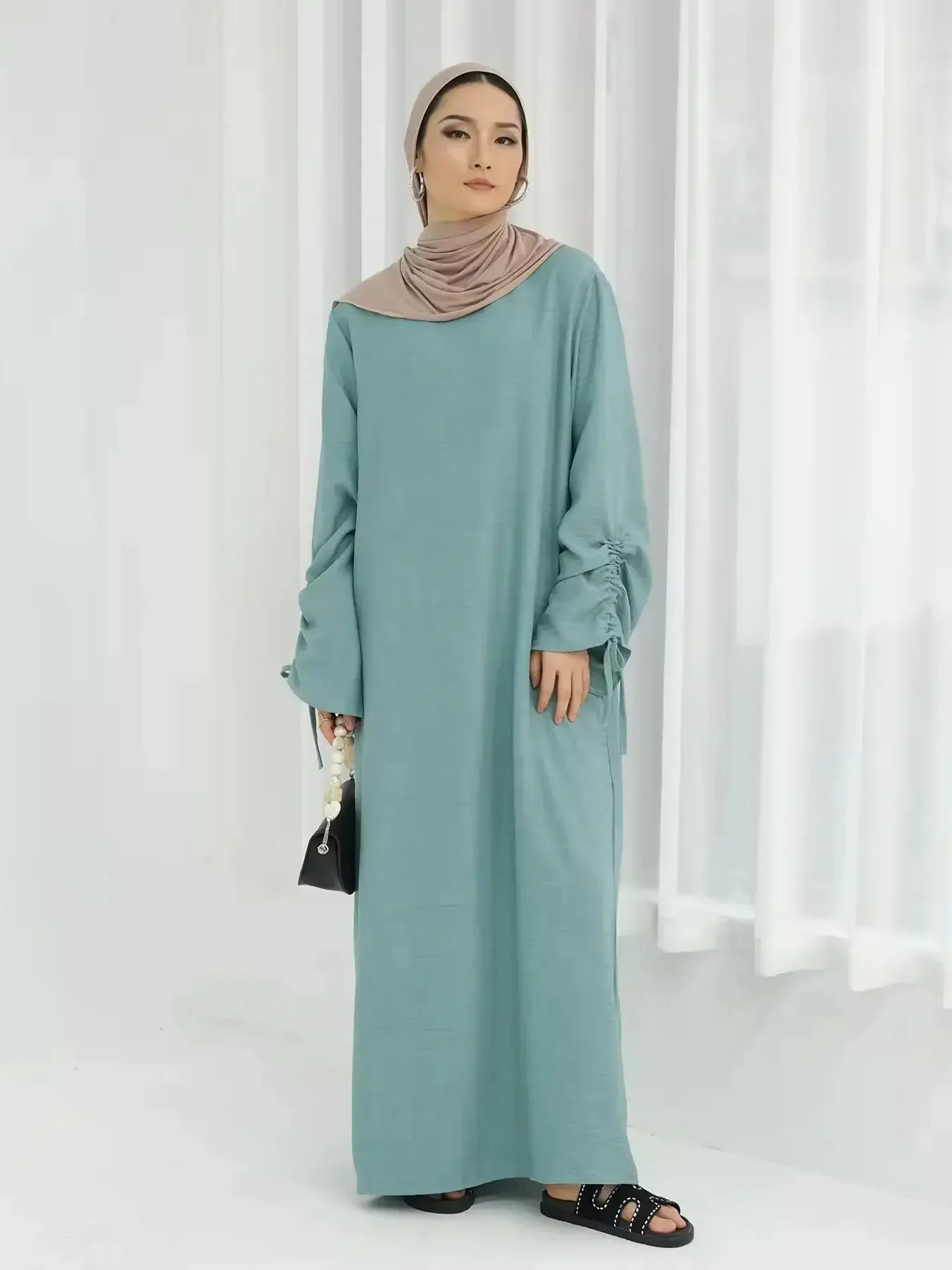 2025 ล่าสุดแฟชั่นCuff TieมุสลิมRobe Abaya SyariหญิงมุสลิมAbayaบริการAbaya