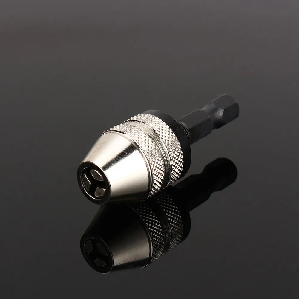 1/4" 0.3~3.6mm Quick Change Keyless Drill Bit Chuck Hex Shank Adapter Converter