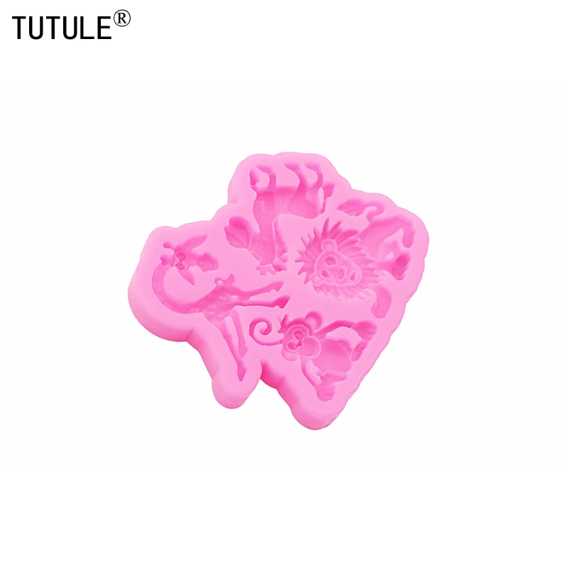 3D Animal lion resin jewelry accessories mould DIY Zebra Monkey Giraffe Earrings clay silicone mould Chocolate cake Decor mold