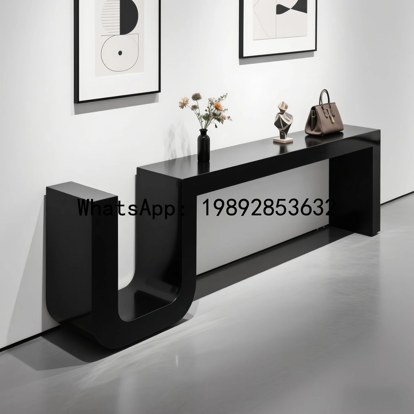 Ornament Display Stand Figurine Creative Center Table Black Wooden Lacquer Display Window Product Base