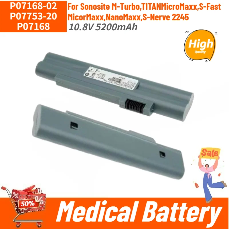

100% New P07168-02 P07753-20 P07168 Medical Battery 10.8V 5200mAh For Sonosite TITAN,MicroMaxx,S-Fast MicorMaxx,NanoMaxx