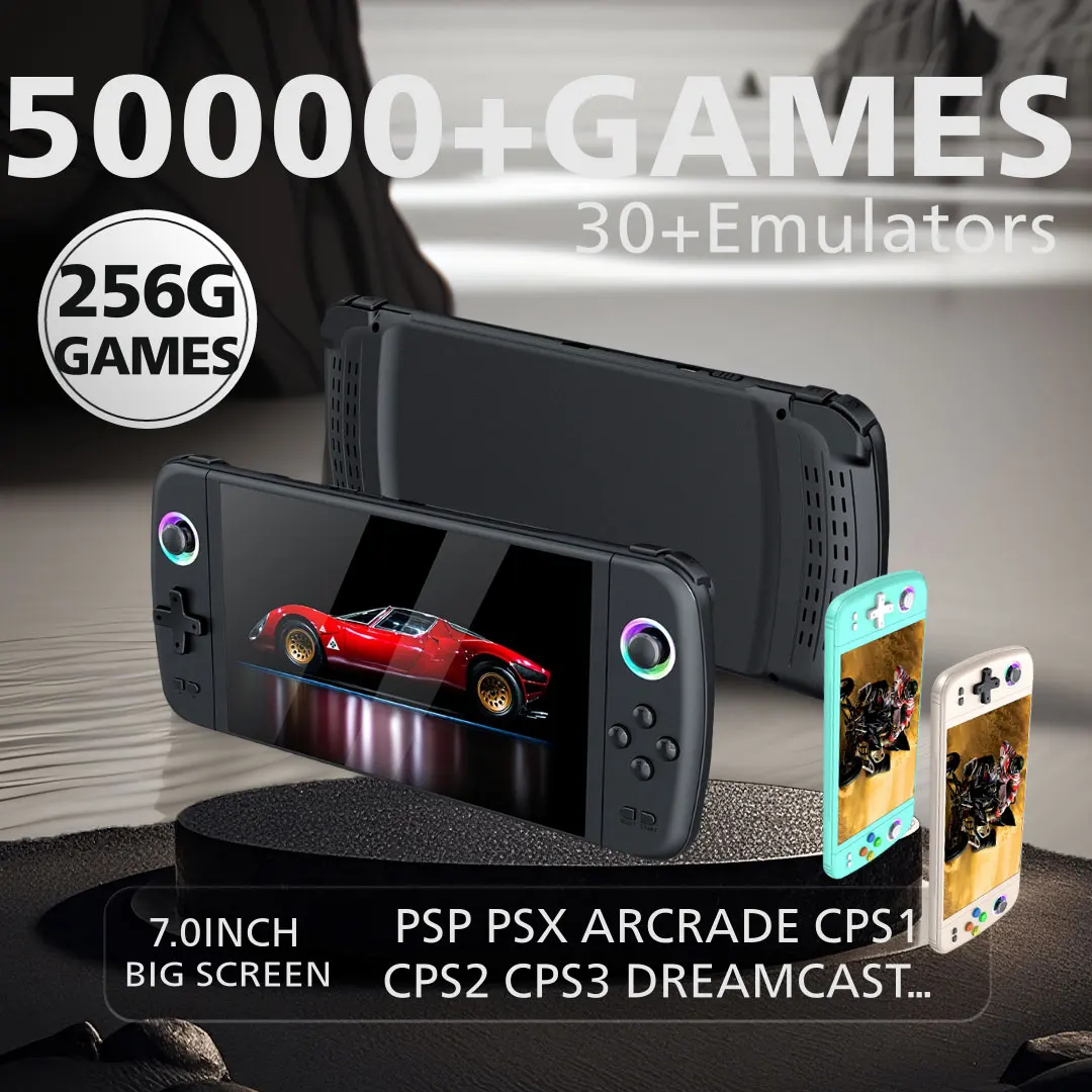 

Emuelec System Joystick M27 Handheld Game Console 7 Inch IPS Screen RGB Lightning PSP CPS1 Retro Video Game Console Player Gift