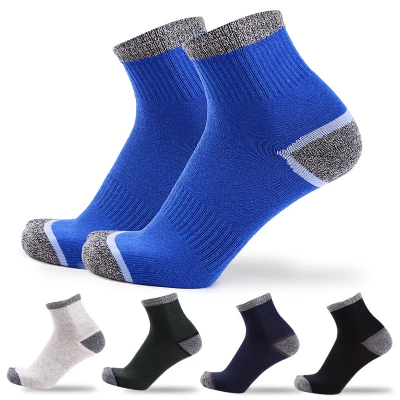 5 Pairs Men's Compression Socks Casual Breathable Active Combed Cotton Quality Socks High Quality Man Striped Long Sock Meias