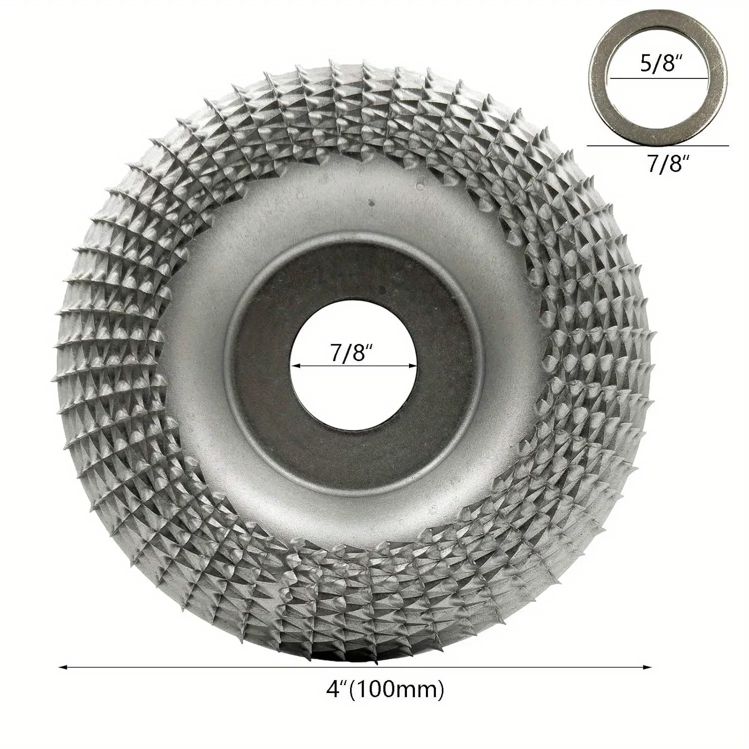 Wooden carving rotating grinding wheel with a7/8-inch aperture, made of wood hard alloy, used for grinding, carving, and shaping