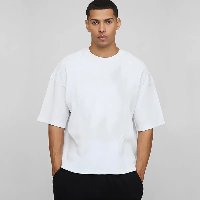 Sommer lose Sportbekleidung übergroße Boxy Rundhals-T-Shirt Herren Schwergewicht 240GSM 100 % Baumwolle Halbarm-T-Shirts Kleidung