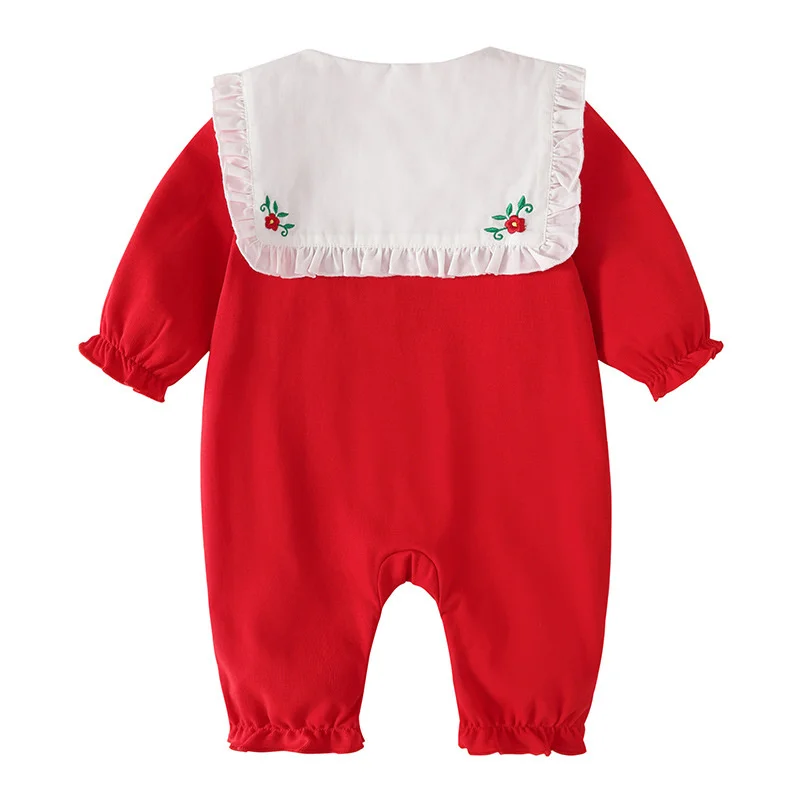 2022 Autumn New Baby One-piece Clothes Girl Baby Full Month Old Long Sleeve Ha Yi Climbing Clothes