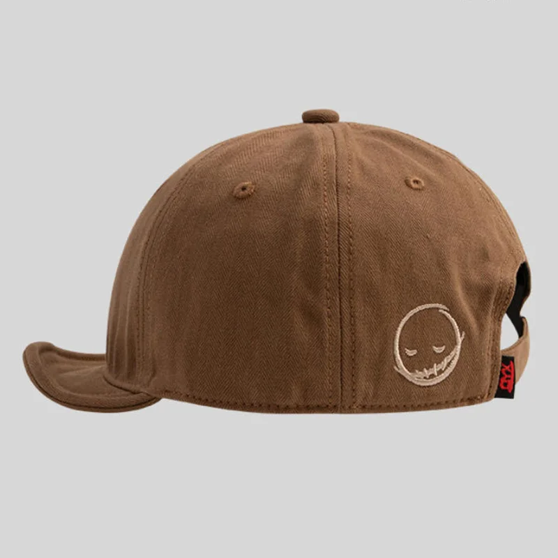 Short-Brim Adjustable Sports Baseball Cap with a Cute Face, Personality Smile, and Soft-Brim Duckbill Hat