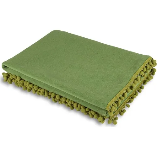 BC Home Pompom Fleece Knee Blanket Green 130x170 cm