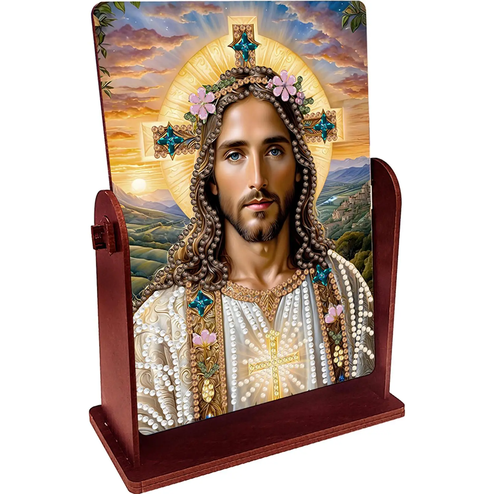 

Набор для алмазной вышивки: Зеркало в форме Иисуса, алмазная мозаика для стола