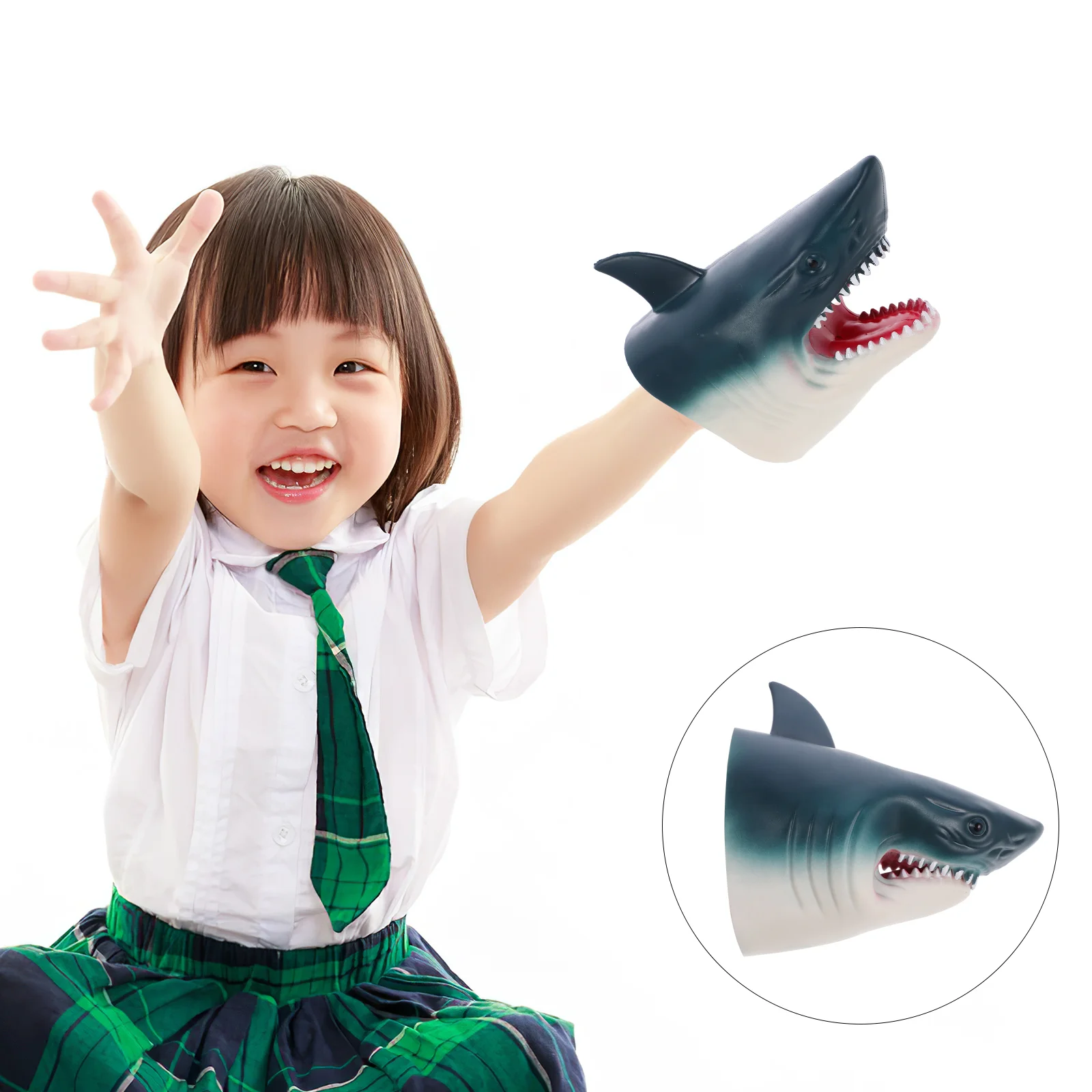 

Shark Puppet Toy Early Educational Interactive Parent-child Cosplay Rubber Animal Hand Puppets