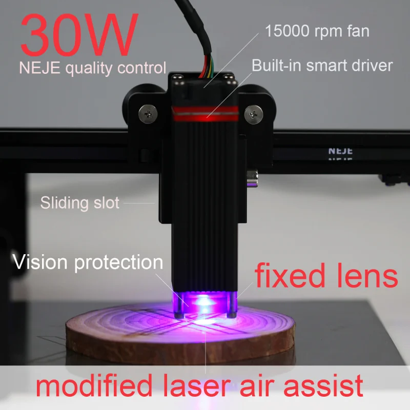 30W laser for NEJE master 2 cutting module upgrade kit fixed focal length sliding focus-visual protection